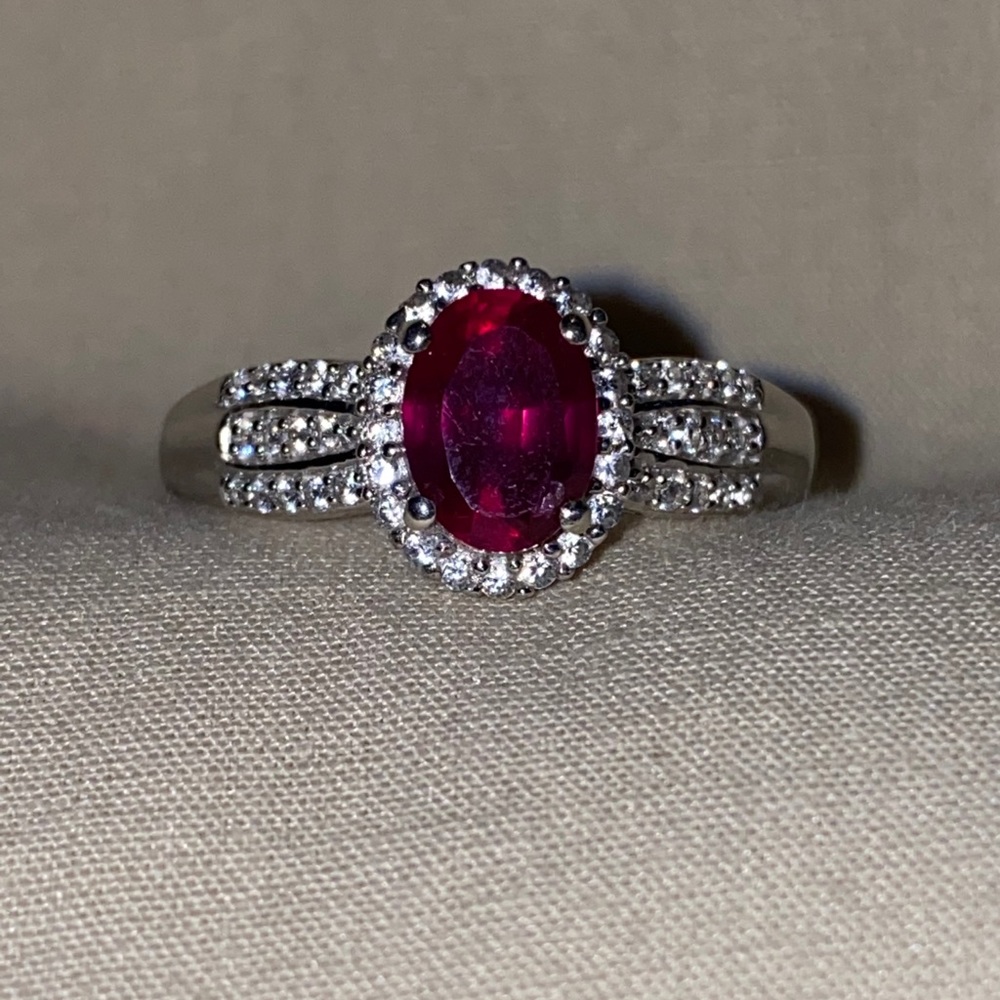 Natural Mined Ruby & Zircon Ring